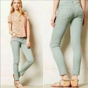 AG The Stilt Sateen Skinny Jeans Adriano Goldschmeid • Mint Green | Size 26R